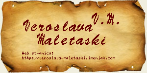 Veroslava Maletaški vizit kartica